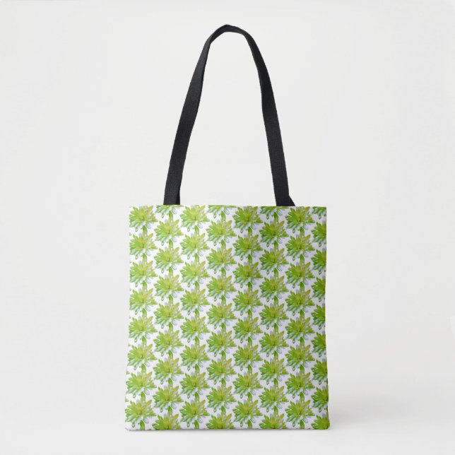 Tote Bag Fleur vert vert vert vert pâle marguerite (Devant)