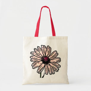 Tote Bag Fleur Vintage Dusty Rose Daisy