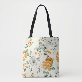 Tote Bag Fleur vintage sans couture motif vintage sur backg