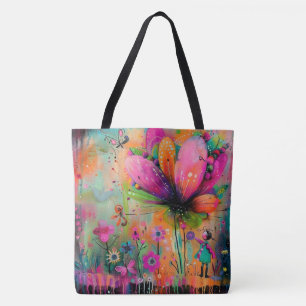 Tote Bag Fleur Whimsical Une explosion de joie colorée