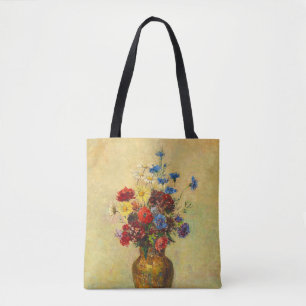 Tote Bag Fleurs anciennes dans un vase (1910) par Odilon Re