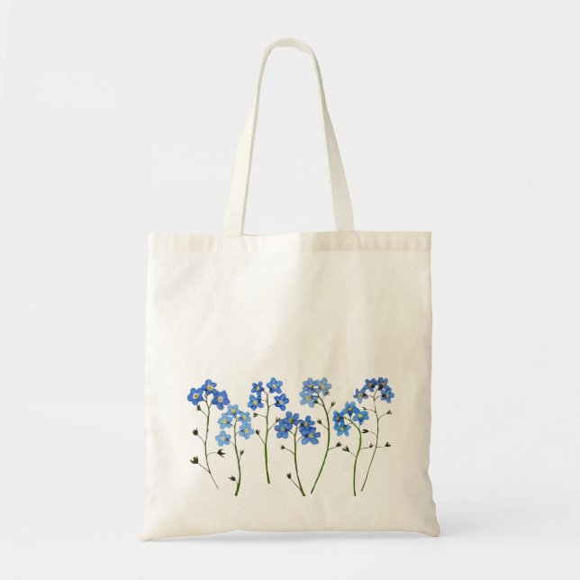 Tote Bag Fleurs bleues simples Oubliez-moi-pas (Devant)