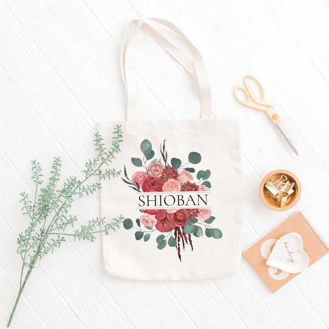 Tote Bag Fleurs Bourguignonnes Nom personnalisé (Créateur téléchargé)