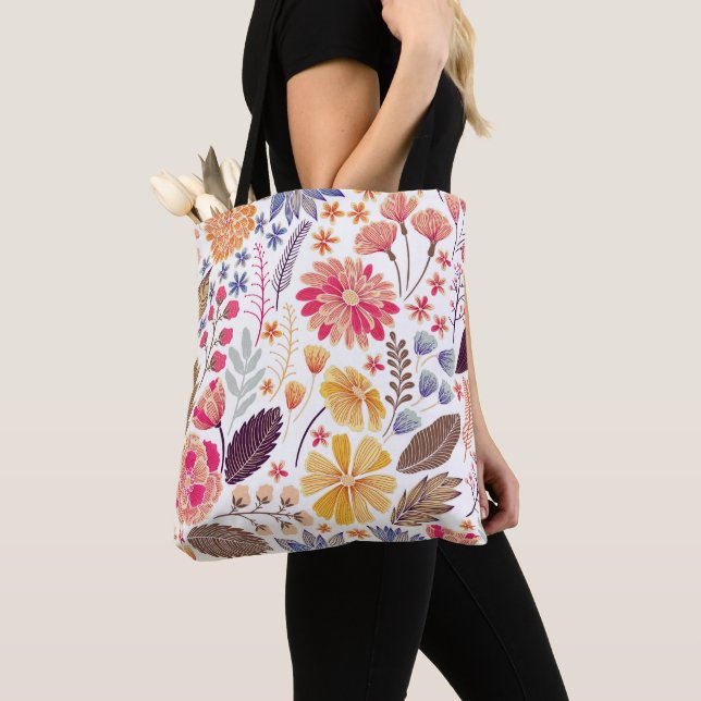 Tote Bag Fleurs colorées (De près)