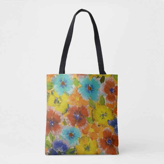 Tote Bag Fleurs colorées (Devant)