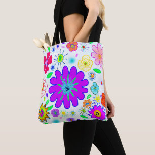 Tote Bag Fleurs colorées Motif