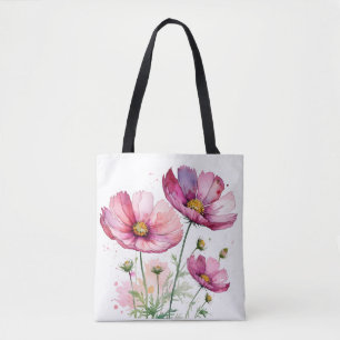Tote Bag Fleurs cosmos pourpres