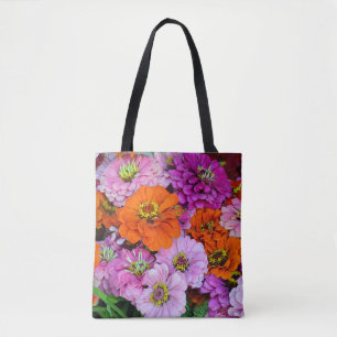 Tote Bag Fleurs dahlia colorées