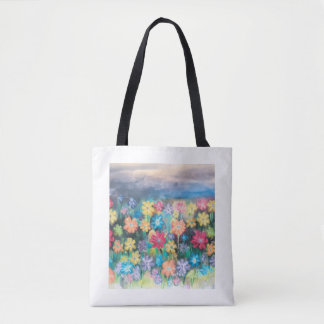 Tote Bag Fleurs dans Pastels - AI Élargi Fourre-tout
