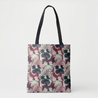 Tote Bag Fleurs d'aquarelle rose, bordeaux