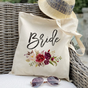 Tote Bag Fleurs de Bourgogne Marsala bouquet de mariée cade