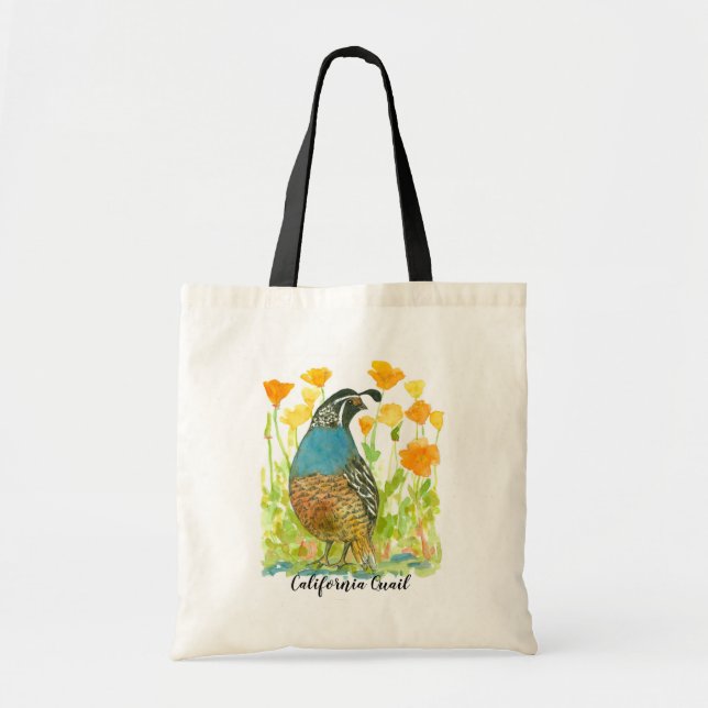 Tote Bag Fleurs de caille de Californie Symboles d'état (Devant)