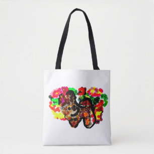 Tote Bag fleurs de Chihuahua