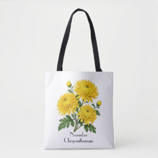 Tote Bag Fleurs de chrysanthème de novembre