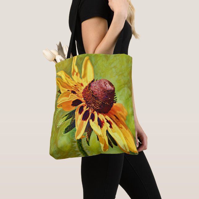 Tote Bag Fleurs de foi Confleur Jaune Fourre-tout Psaume (De près)