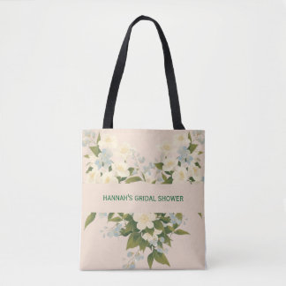 Tote Bag Fleurs de jasmin dans une douche de mariée artisti