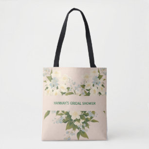 Tote Bag Fleurs de Jasmin dans une Douche de Mariée d'Art T