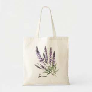 Tote Bag Fleurs de Lavande à l'Aquarelle Élégante Personnal