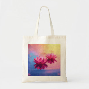 Tote Bag Fleurs de Lotus Abstraites colorées
