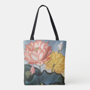 Tote Bag Fleurs de Lotus vintages, Le Haricot Égyptien Sacr