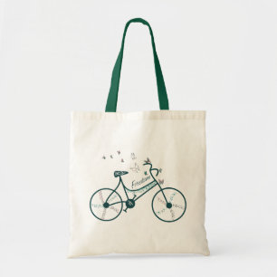 Tote Bag Fleurs de papillons délicates et fans de vélos de
