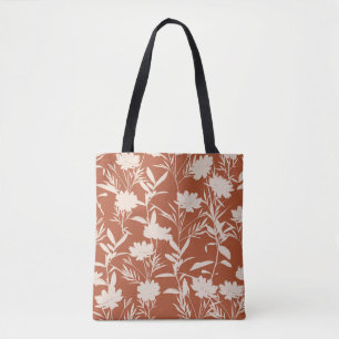 Tote Bag Fleurs de prairie de silhouette rétro sans couture