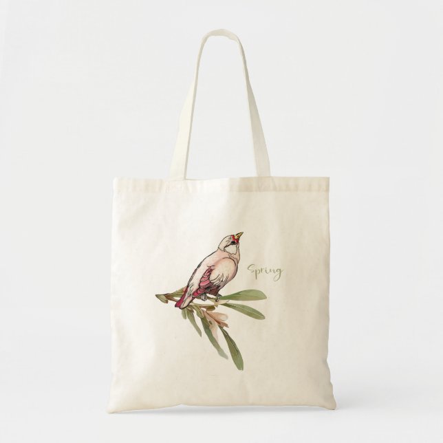 Tote Bag Fleurs de printemps. Les chutes de neige. (Devant)