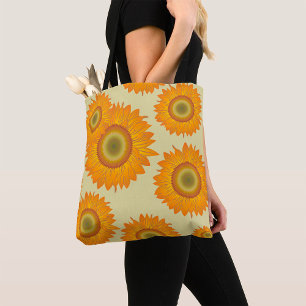 Tote Bag Fleurs de soleil rétro