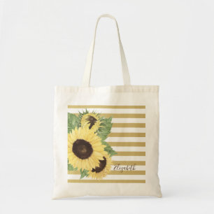 Tote Bag Fleurs De Soleil vintages Sur Grandes