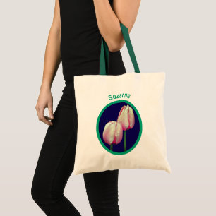 Tote Bag Fleurs de tulipes roses personnalisées