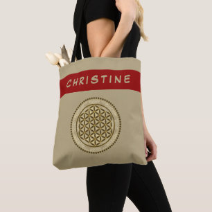 Tote Bag FLEURS DE VIE - Symbole de géométrie sacrée Art 2