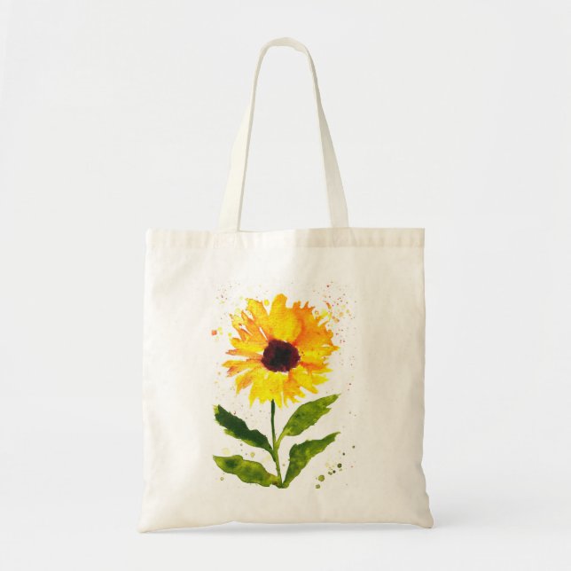 Tote Bag Fleurs d'eau jaune de tournesol (Devant)