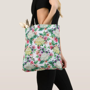 Tote Bag Fleurs d'été colorées motif