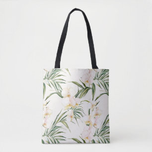 Tote Bag Fleurs d'orchidées crémeuses
