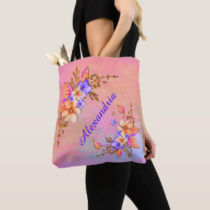 Tote Bag Fleurs Élégantes Aquarelle Chic Floral Personnalis