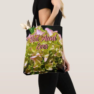 Tote Bag Fleurs élégantes d'hortensia vert jaune rose