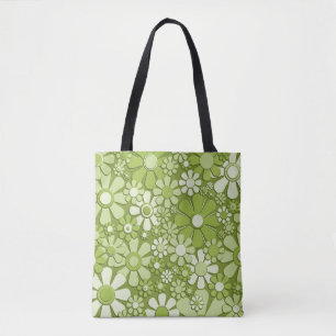 Tote Bag Fleurs en plastique Retro 60s les années 70 Floral