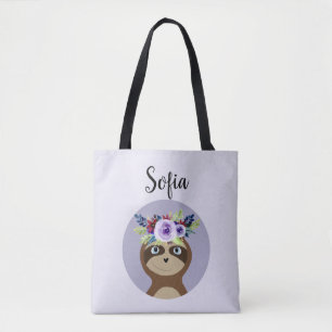 Tote Bag Fleurs et noms d'aquarelles mignons