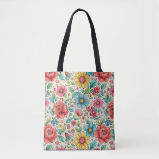 Tote Bag Fleurs fantaisistes