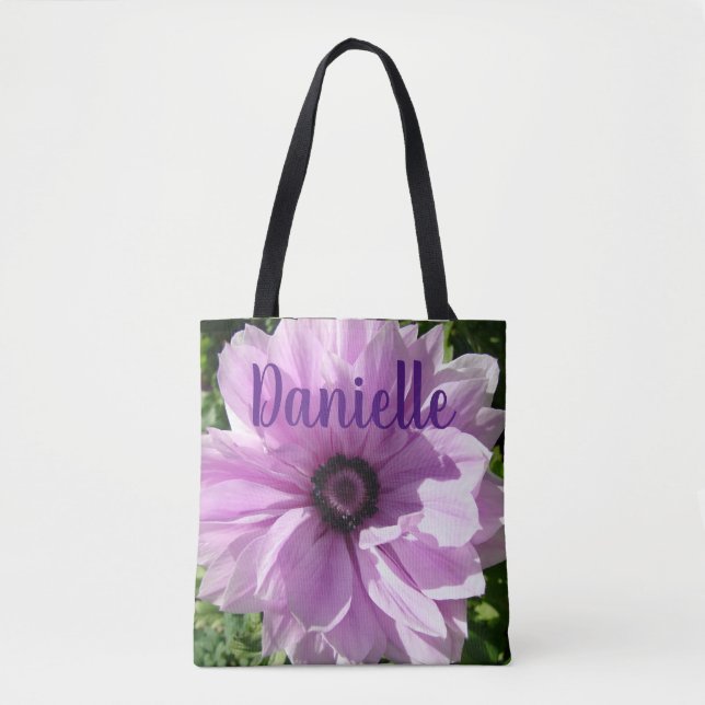 Tote Bag Fleurs florales roses de printemps Dames Nom de sa (Devant)