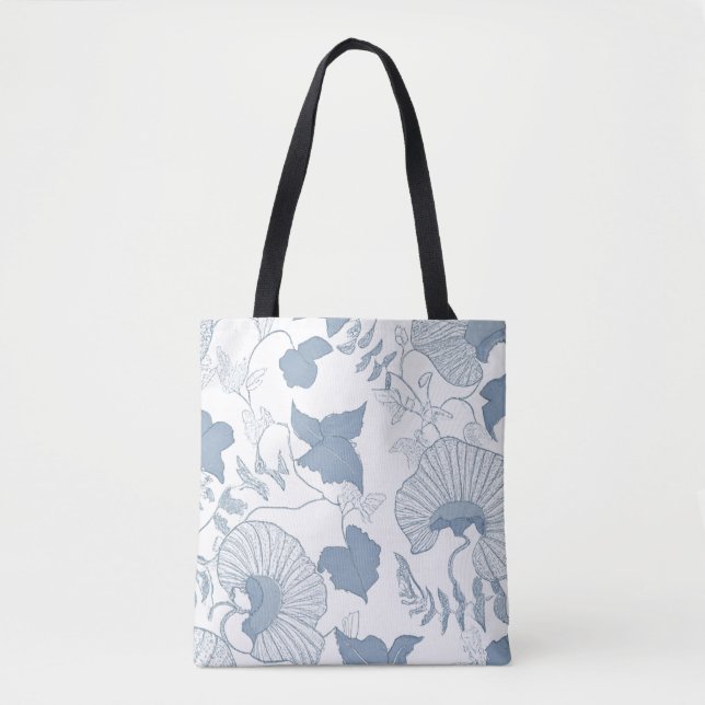 Tote Bag Fleurs japonaises blanches Delicate Arrière - plan (Devant)
