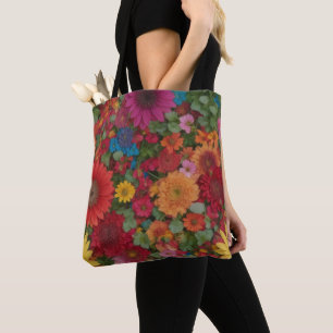 Tote Bag Fleurs mixtes colorées