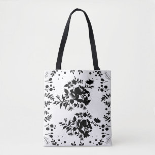 Tote Bag Fleurs noires