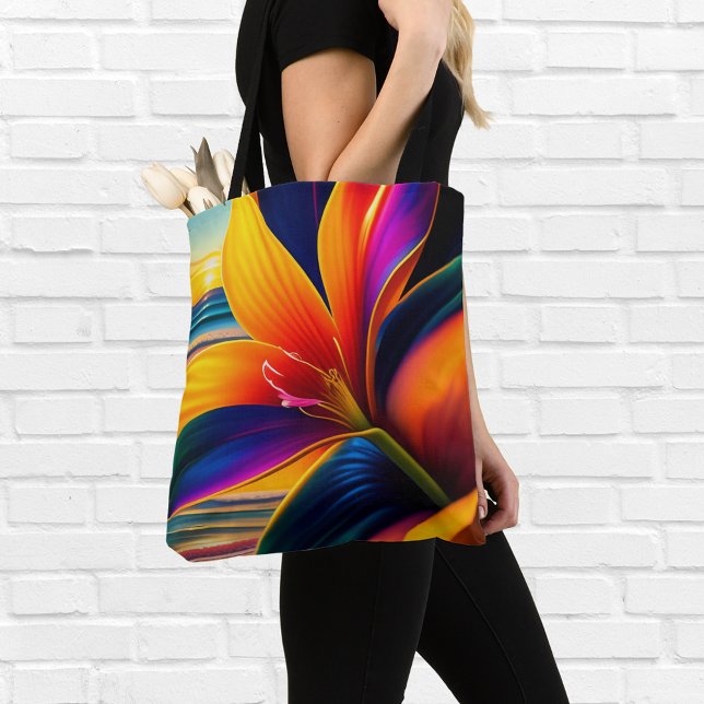 Tote Bag Fleurs Paradisiaques tropicales (Créateur téléchargé)
