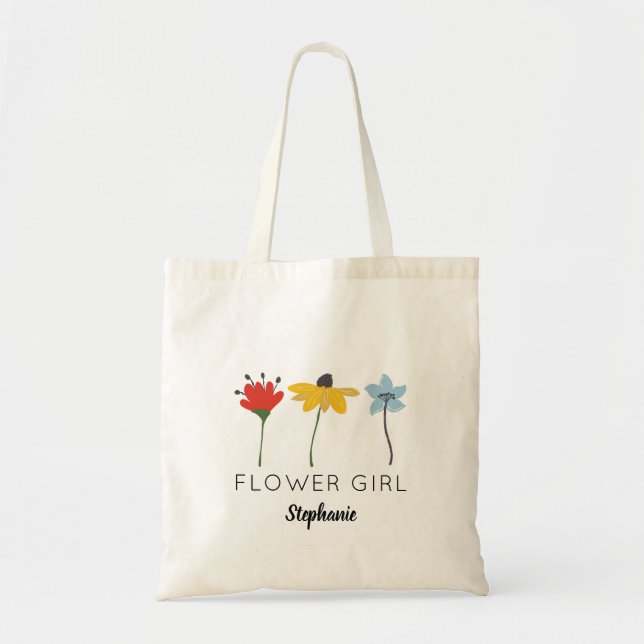 Tote Bag Fleurs Personnalisées Fleur fille Fourre-tout (Devant)