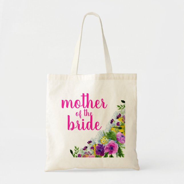 Tote Bag Fleurs personnalisées pour la mère de la mariée (Devant)