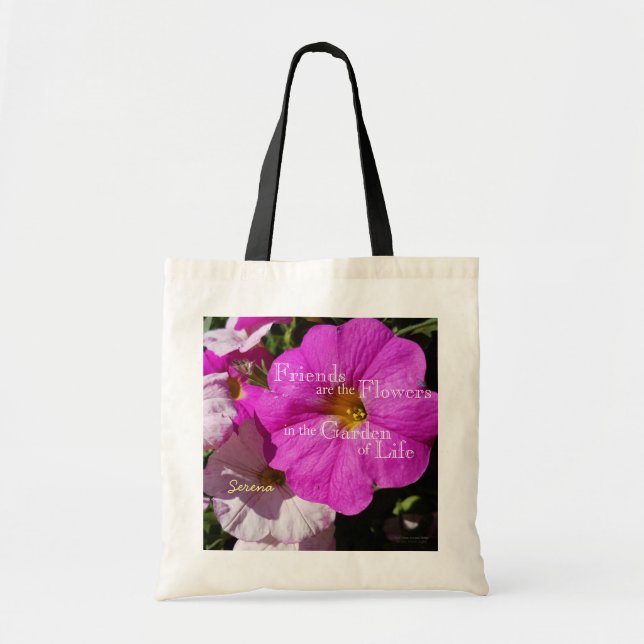 Tote Bag Fleurs Pétunia / Rose Clair Et Rose Pâle / (Devant)