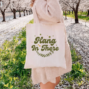 Tote Bag Fleurs Rétro 'Tenir le Coup' Positivité