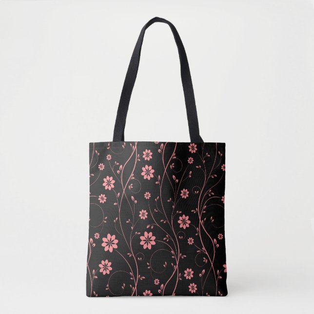 Tote Bag Fleurs roses délicates (Devant)