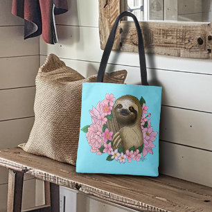 Tote Bag Fleurs roses parentes